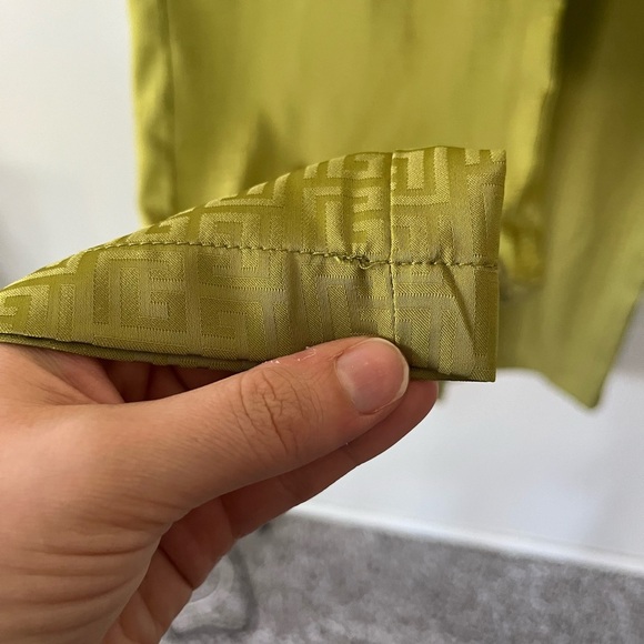 4th & Reckless Geometric Satin Wide Leg Pants in Lime Green Women’s Size L - Picture 14 of 15